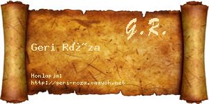 Geri Róza névjegykártya